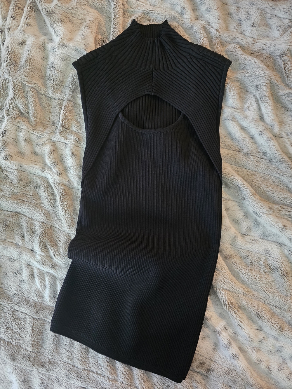 White House Black Market Black Ribbed Top